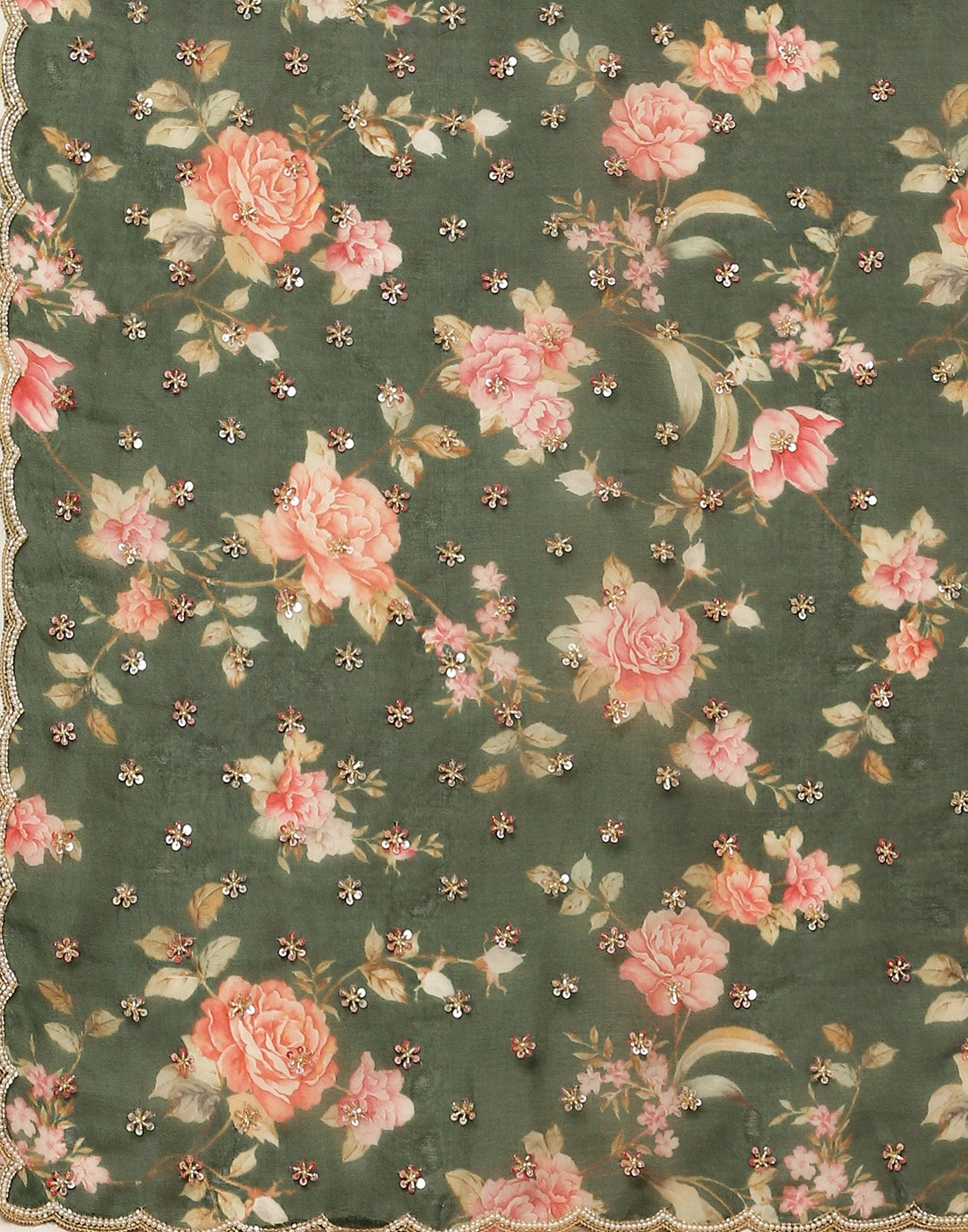 Printed Organza Kora Saree