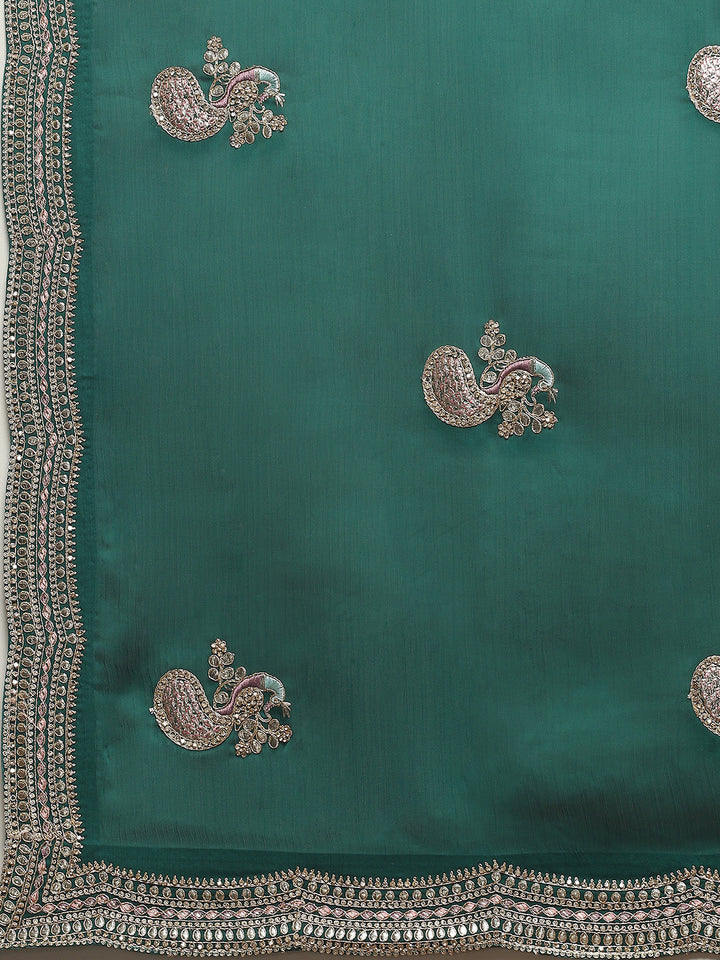 Stone Work Art Chiffon Saree