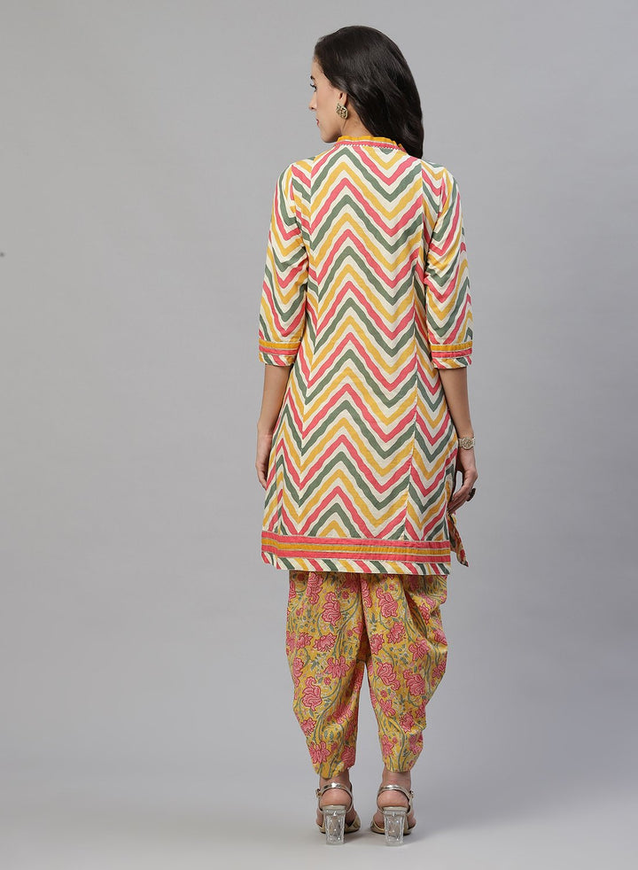 Printed Cotton Kurti With Dhoti Pant