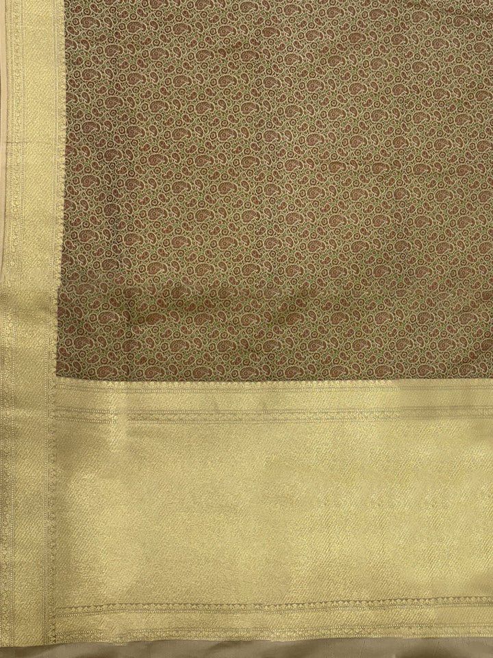 Beige Woven Design Satan Resham Banarasi Saree