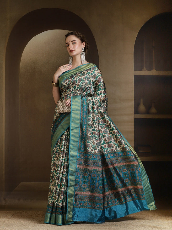Digital Printed Art Silk Saree