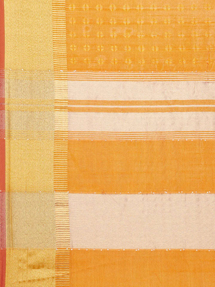 Plain Zari Border Handloom Woven Saree