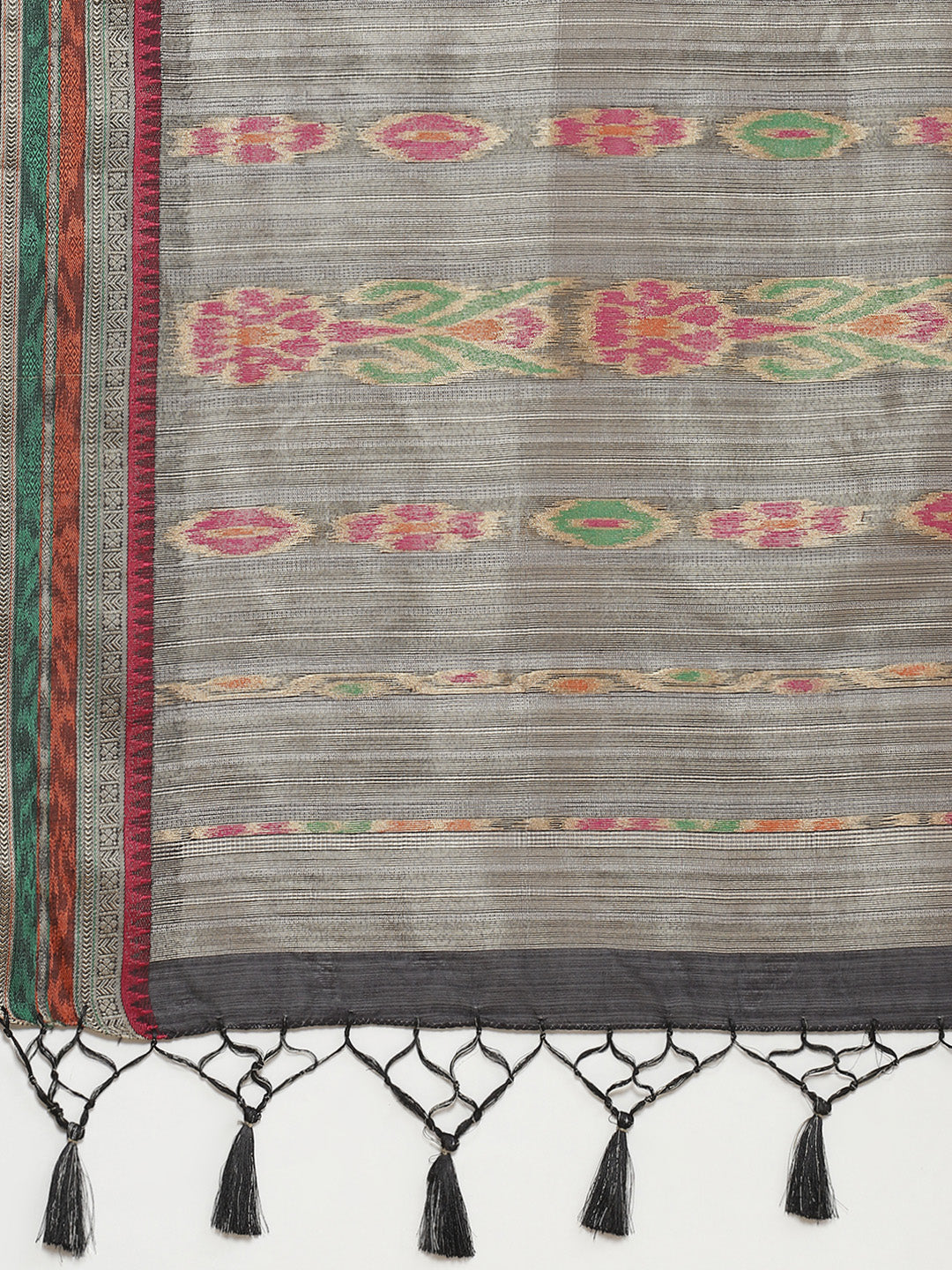 Zari Border Booti Woven Handloom Saree