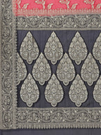 Floral Zari Jaal Georgette Plain Saree