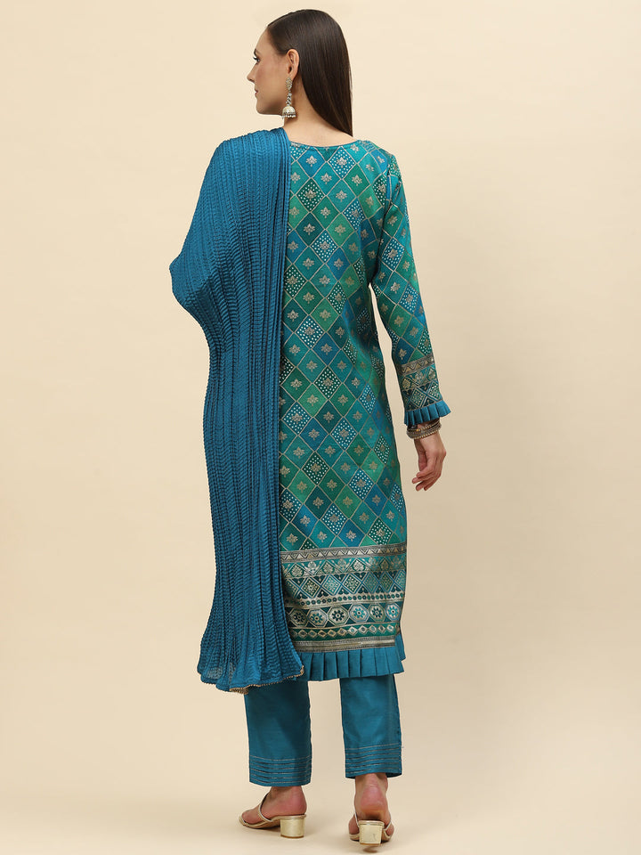 Banarasi Georgette Kurta With Pants &amp; Dupatta