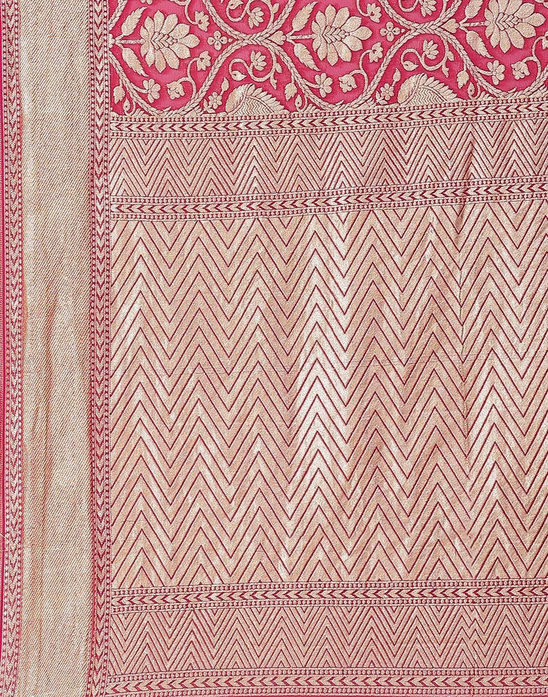 MBZ Meena Bazaar-Rani Georgette Banarasi Khaddi Saree