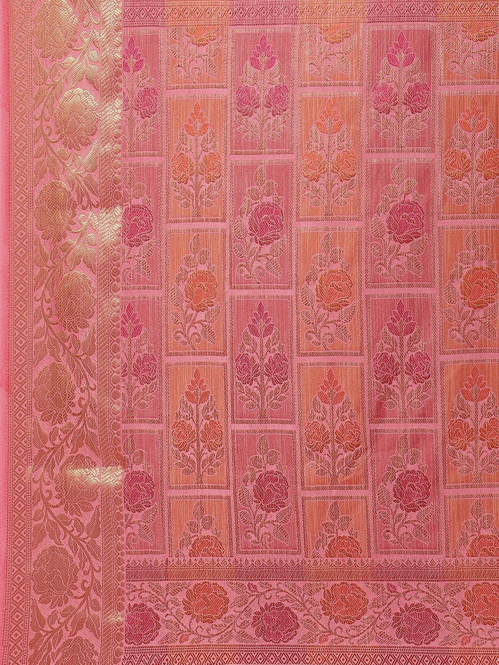Floral Zari Jaal Handloom Woven Saree