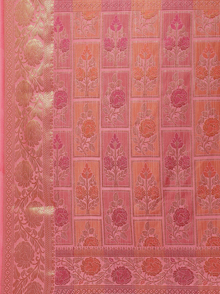 Floral Zari Jaal Handloom Woven Saree
