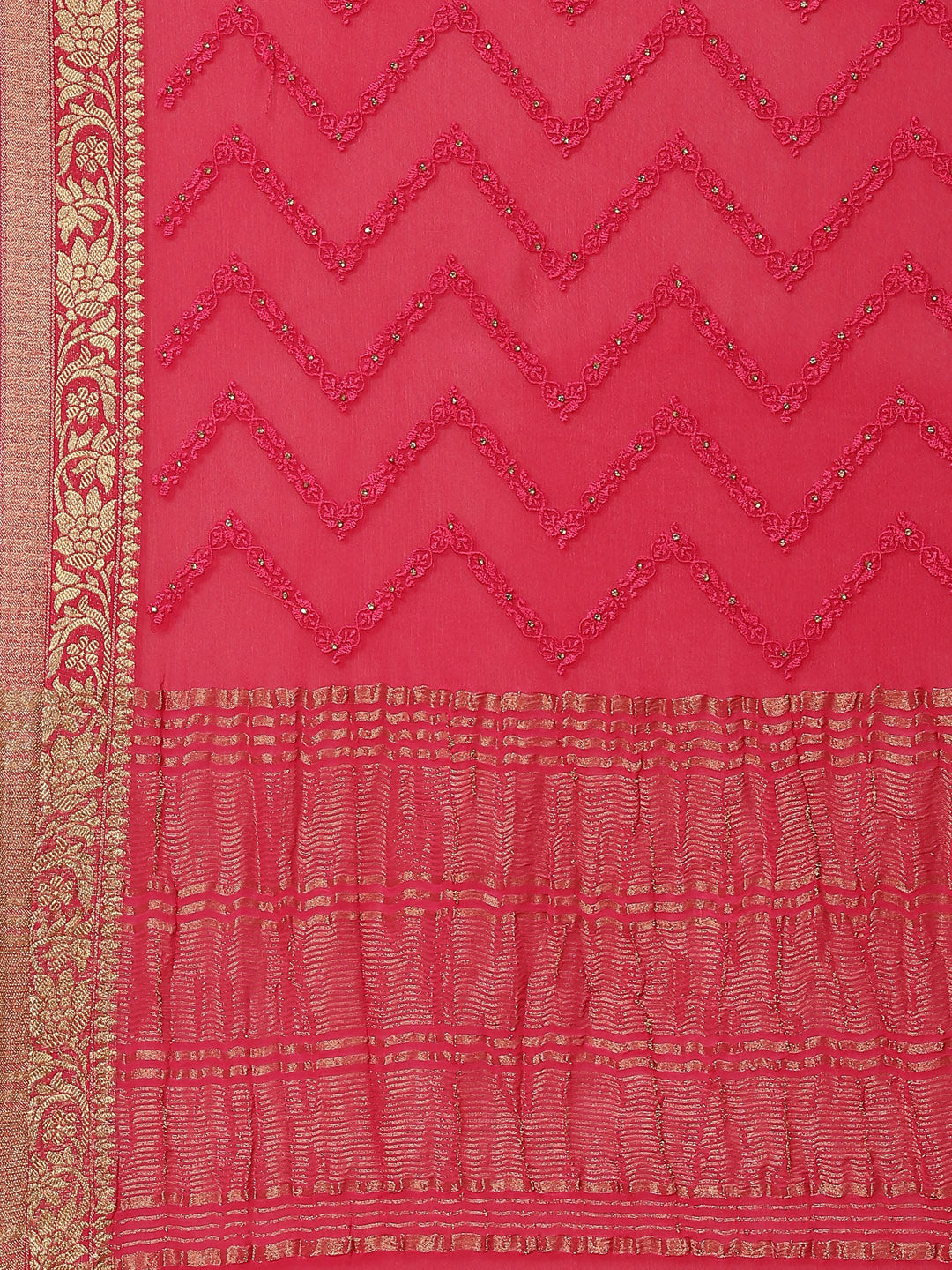 Embroidered Crepe Saree