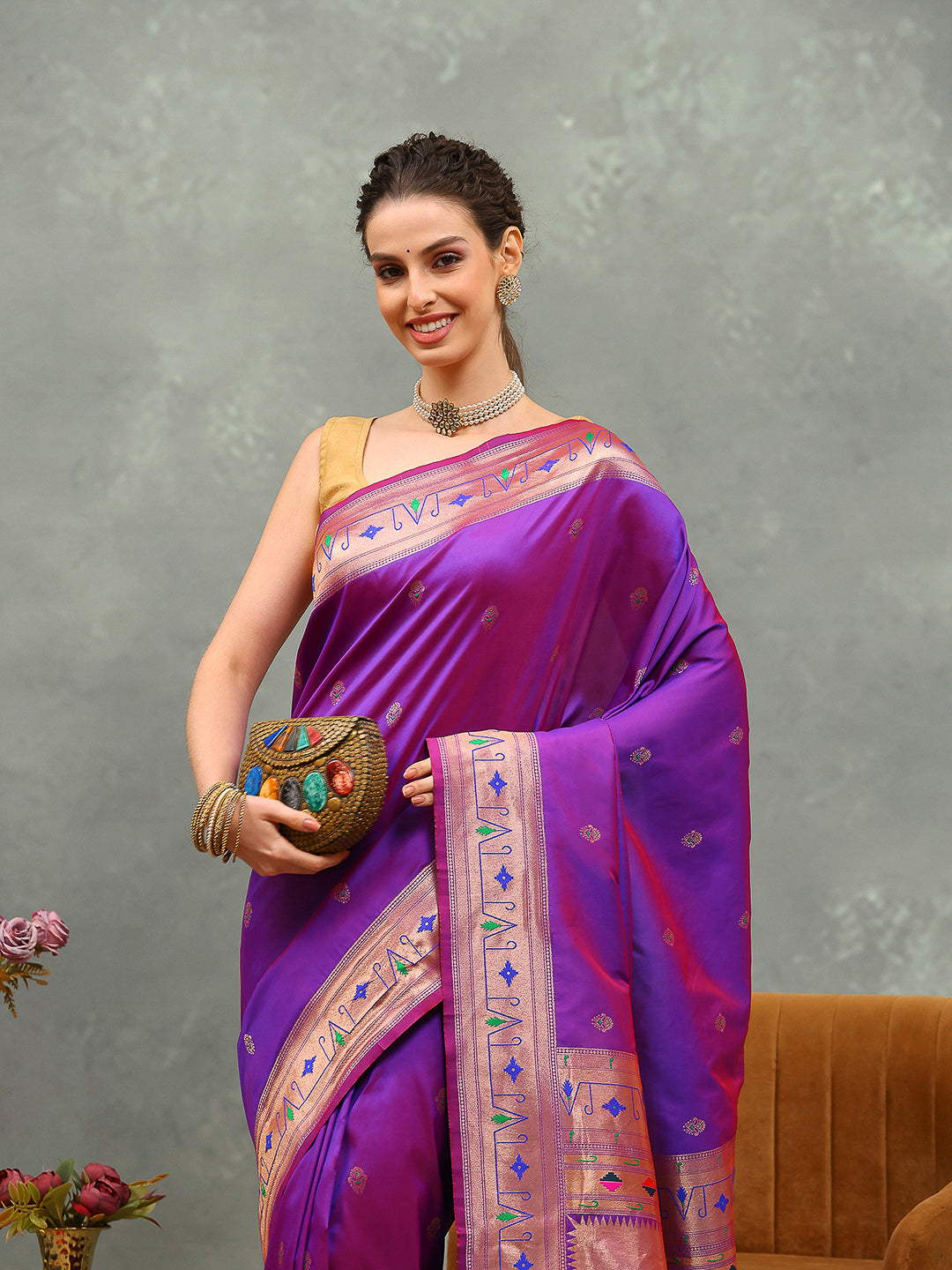 Woven Design Cotton Blend Saree