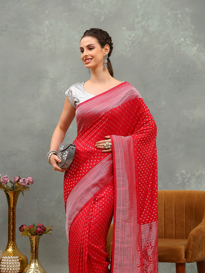 Zaari Jaal Crepe Saree
