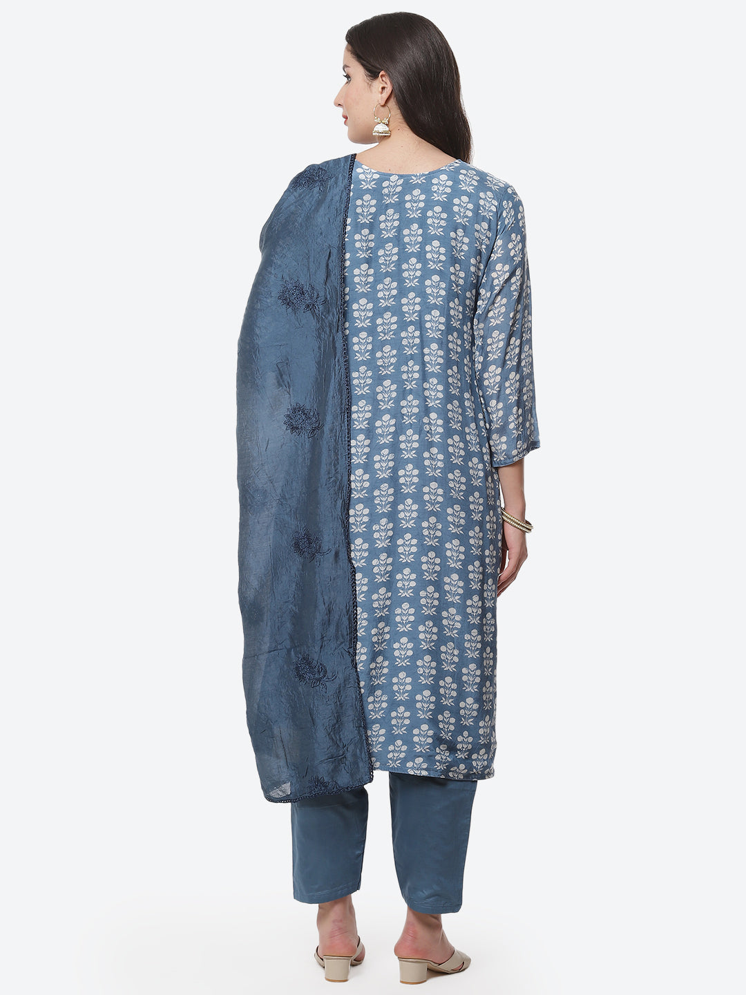 Printed Cotton Muslin Stitched Salwar Kameez With Dupatta