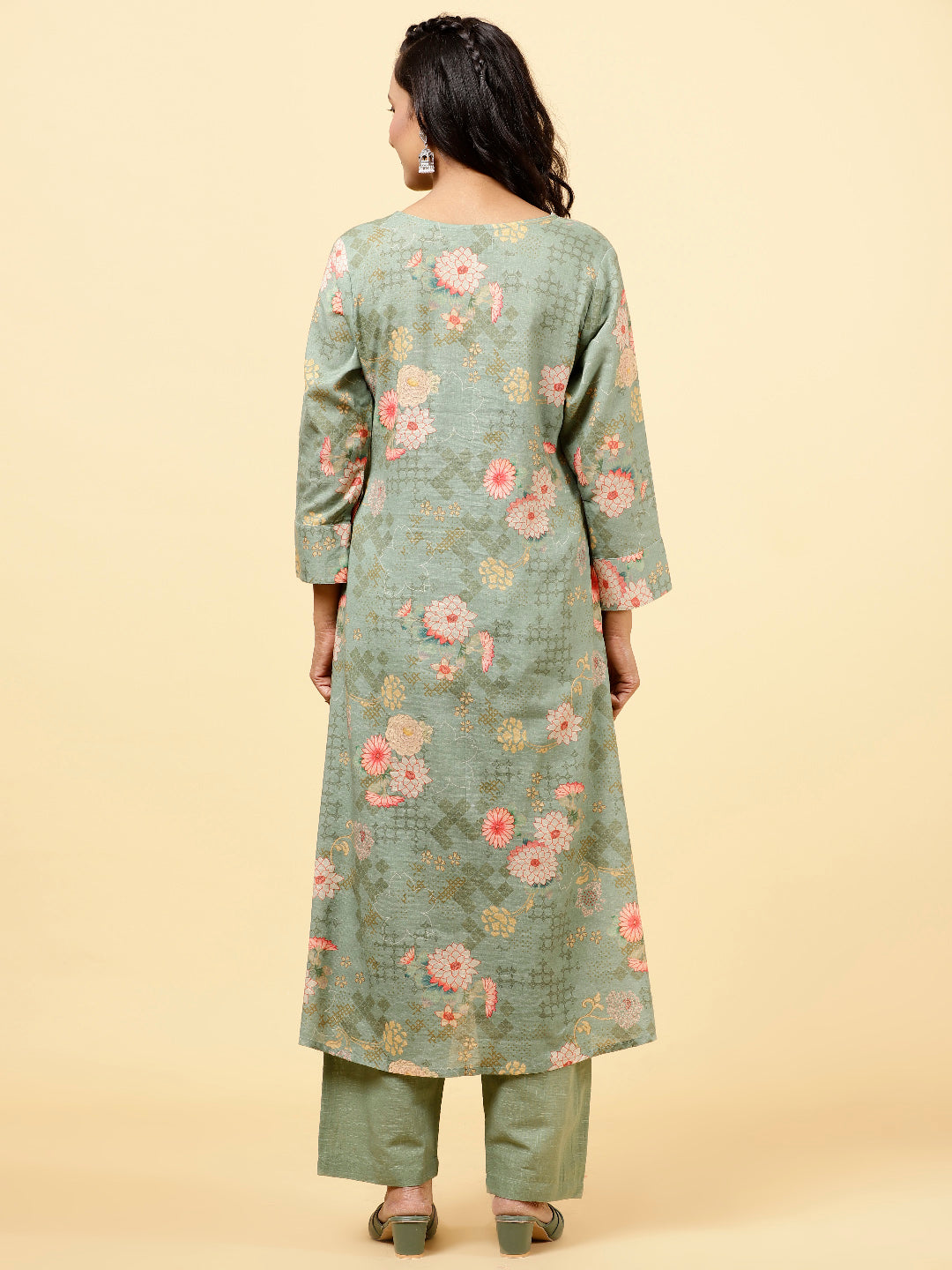 Printed Cotton Kurta With Pants
