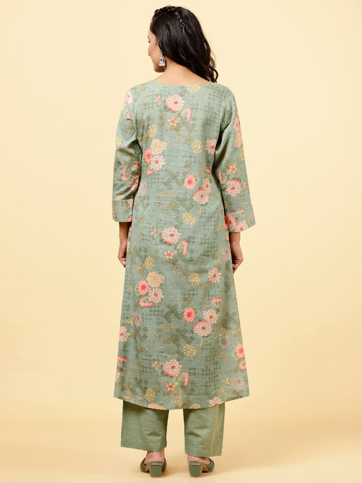 Printed Cotton Kurta With Pants