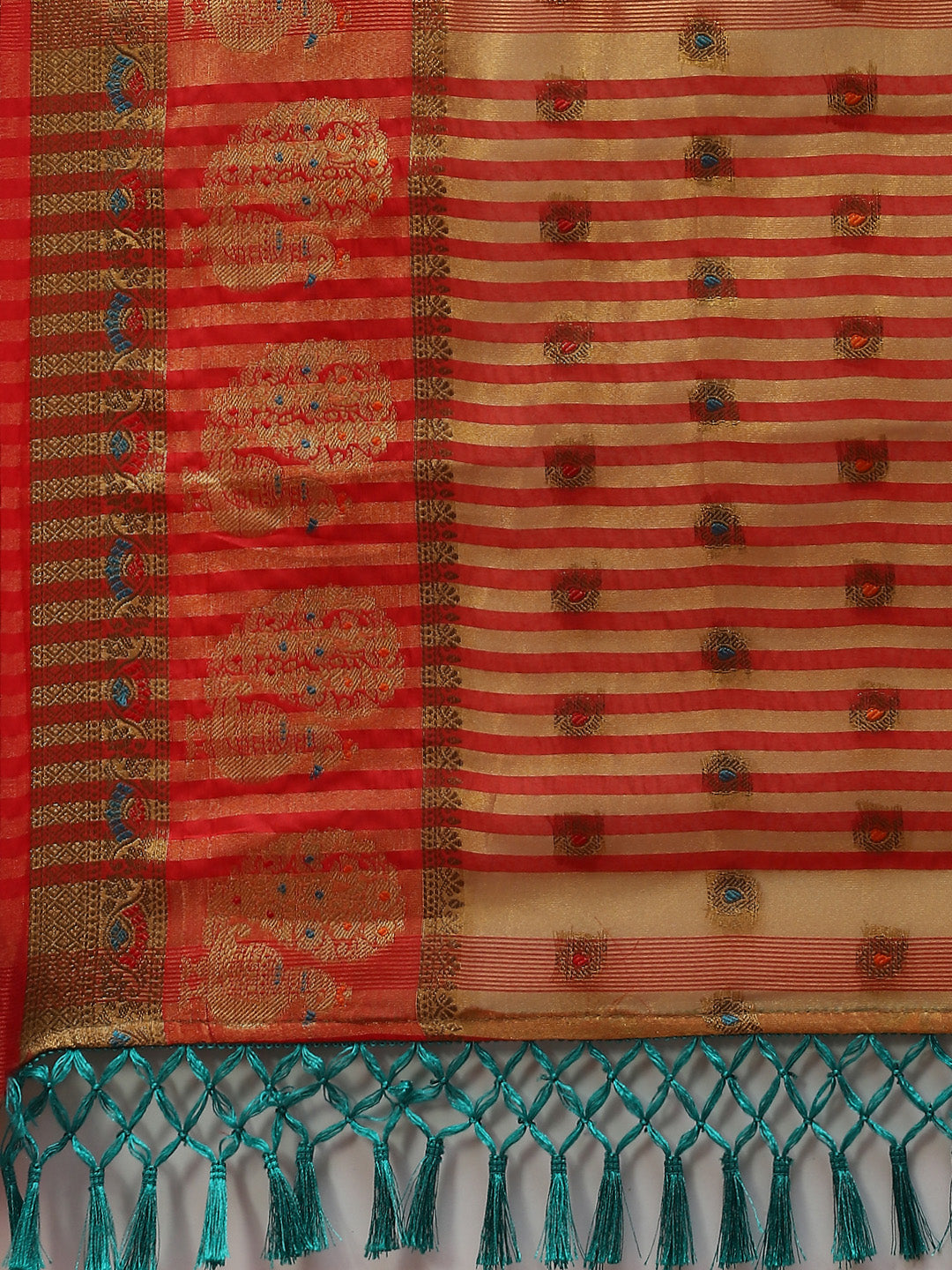Zari Booti Cotton Woven Saree