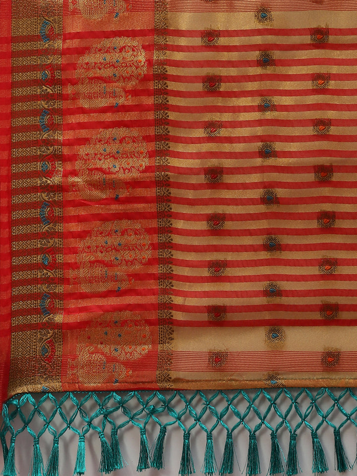 Zari Booti Cotton Woven Saree