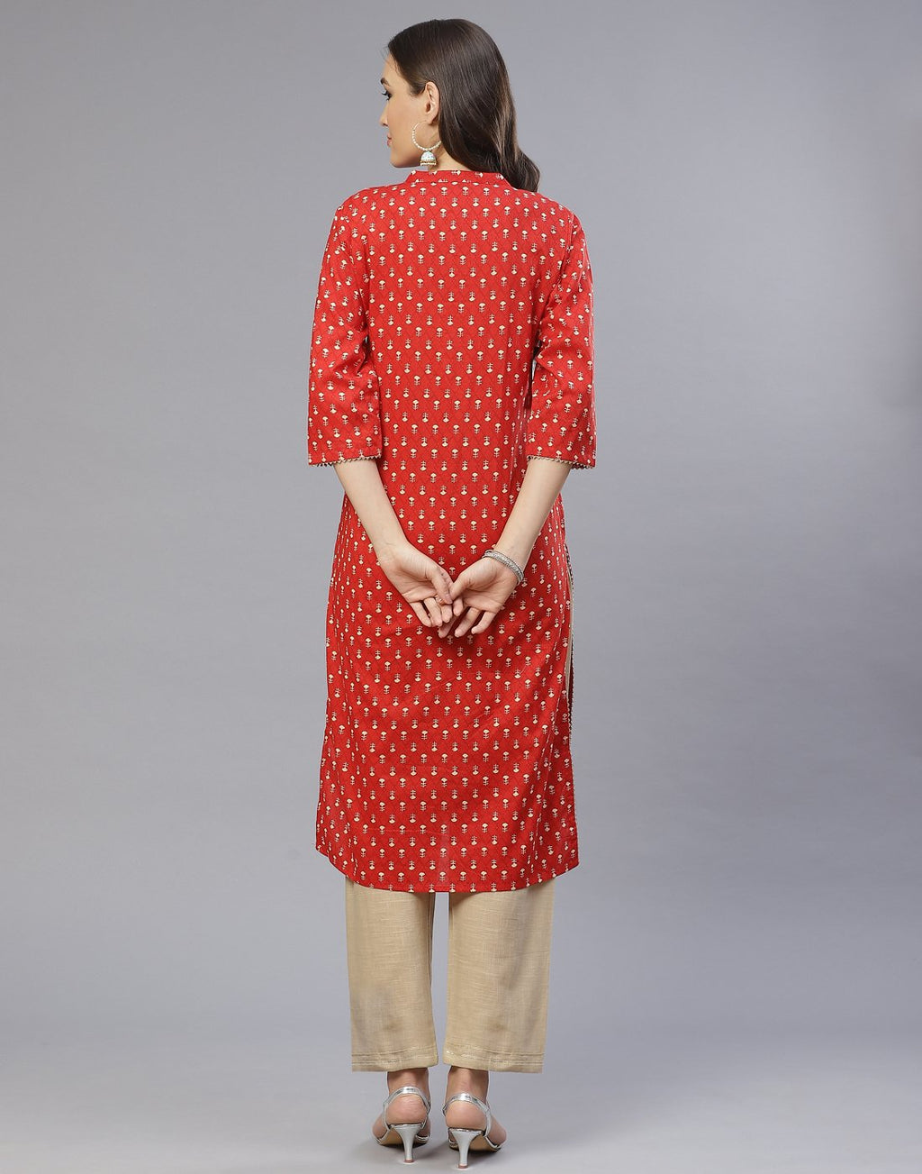 Cotton Kurti With Yoke Embroidery
