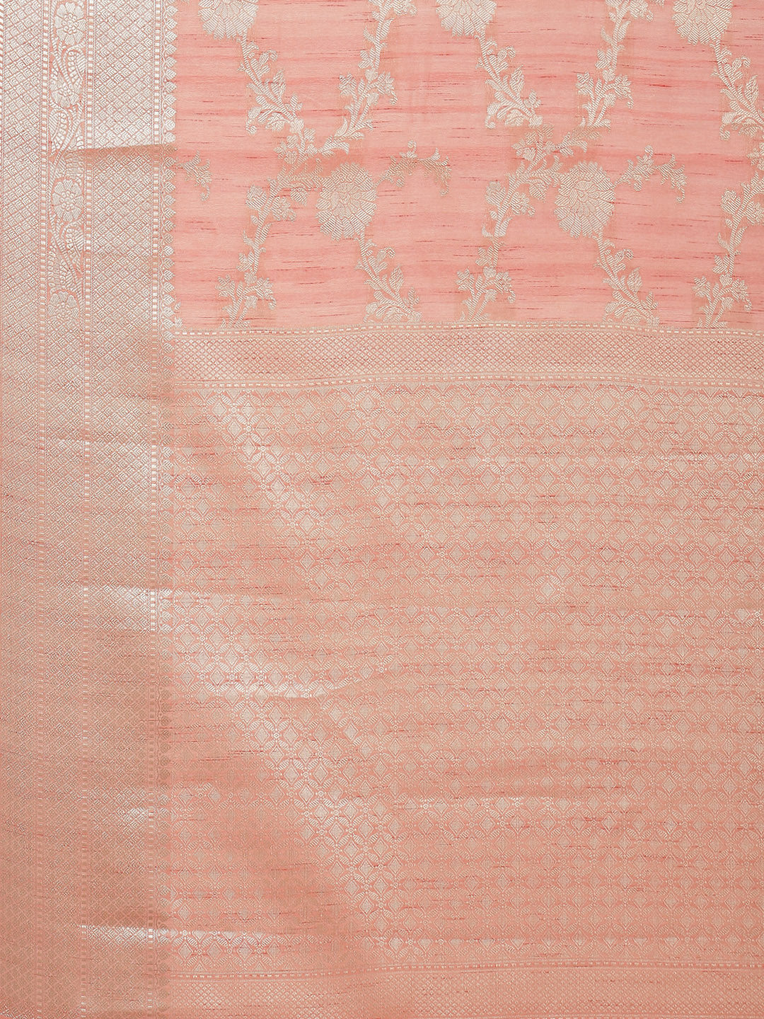 Floral Zari Jaal Cotton Woven Saree