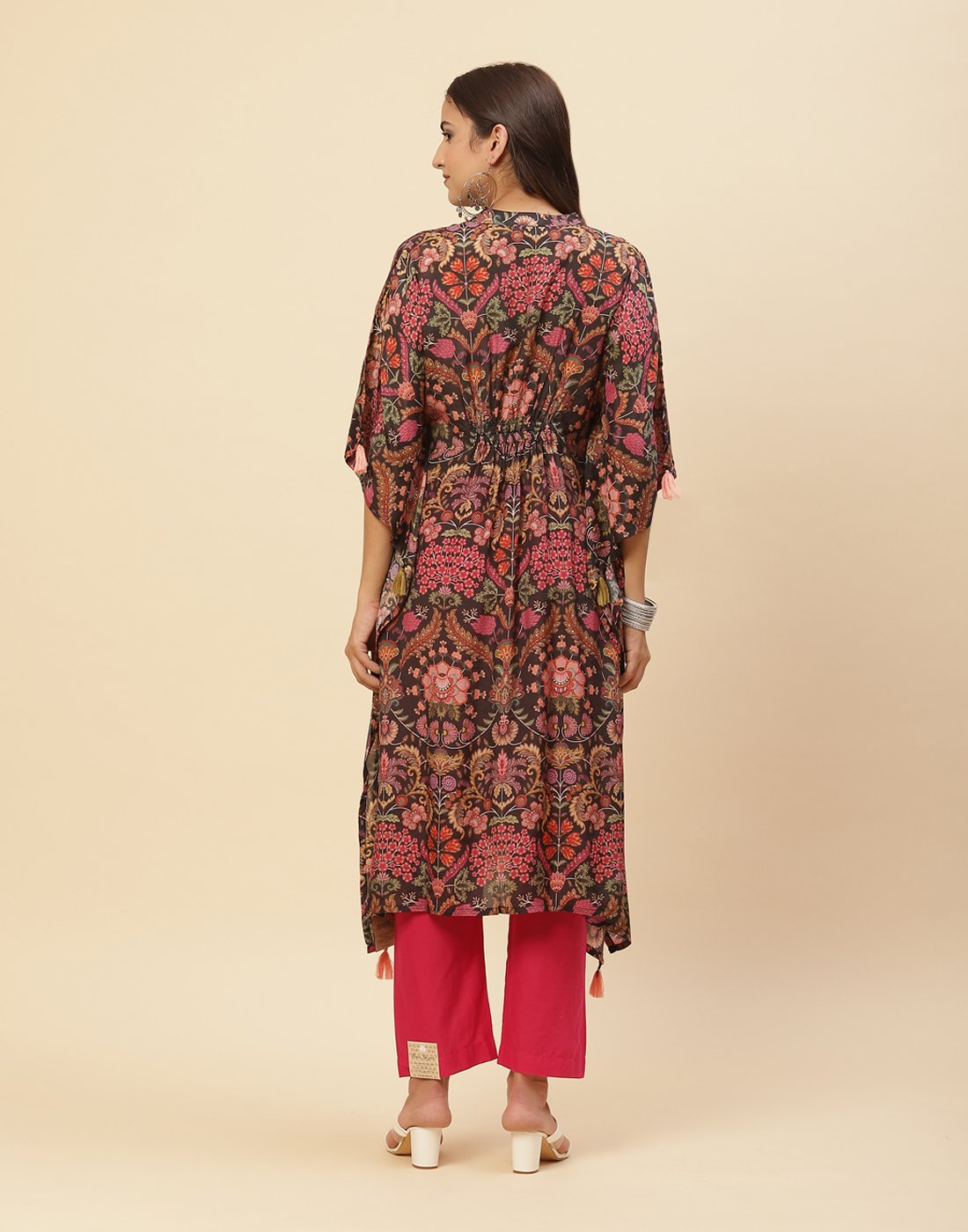 Floral Printed Cotton Muslin Kaftan