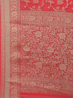Floral Zari Jaal Chiffon Plain Saree