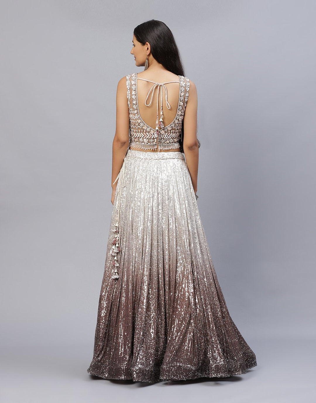 LYCRA SEQUENCE LEHANGA WITH NET TWIRL DUPATTA
