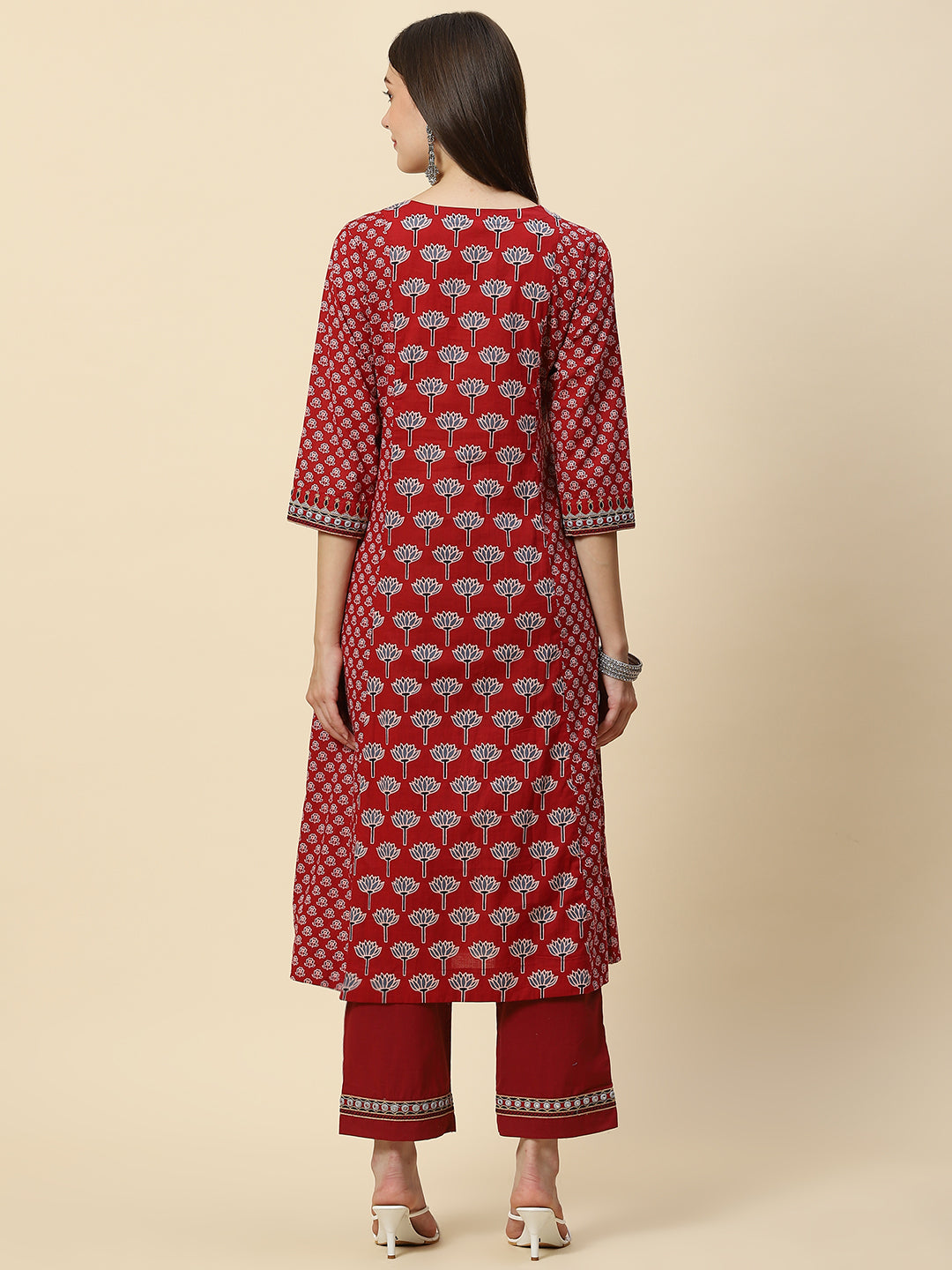 Printed Cotton Kurta With Pants