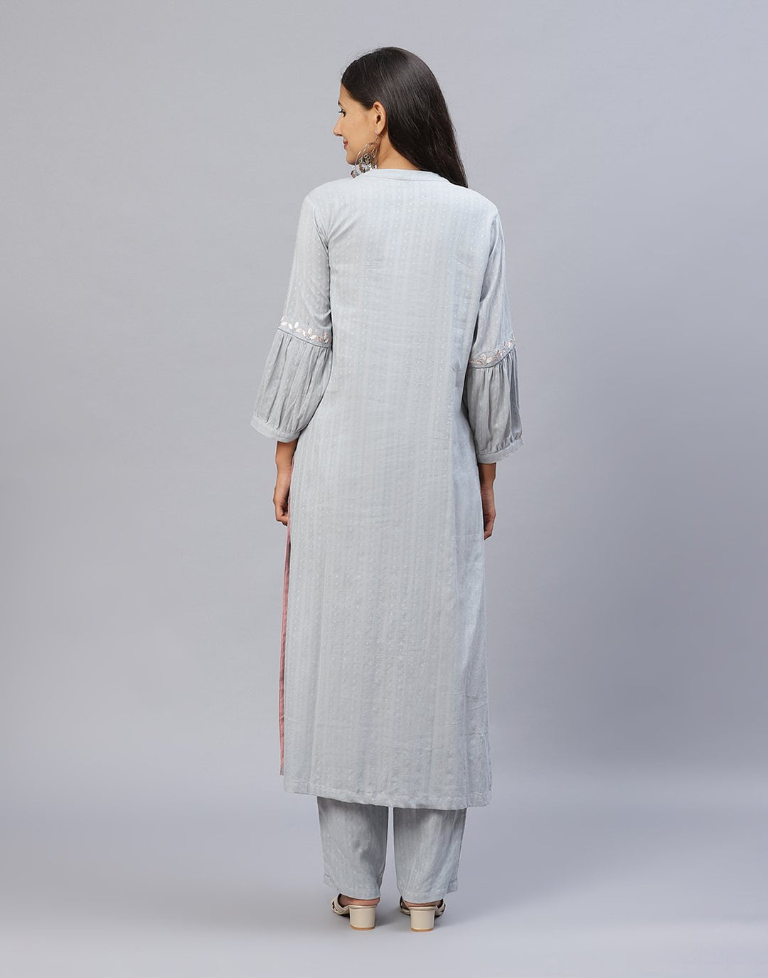 Yoke Embroidered Kurti Pant Set
