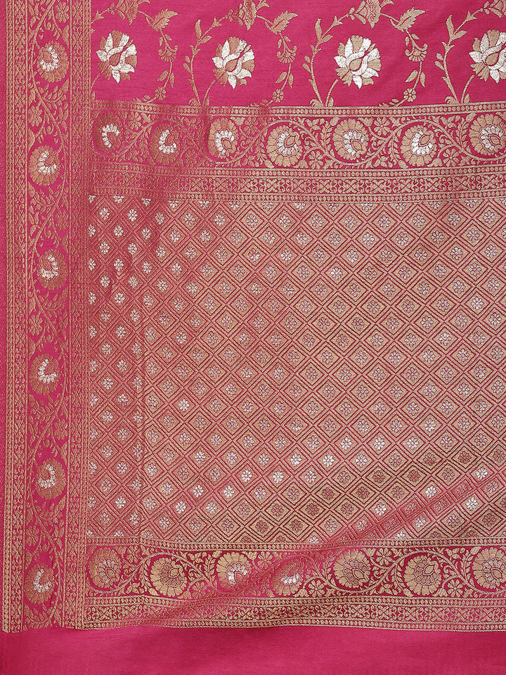 Floral Zari Border Handloom Woven Saree