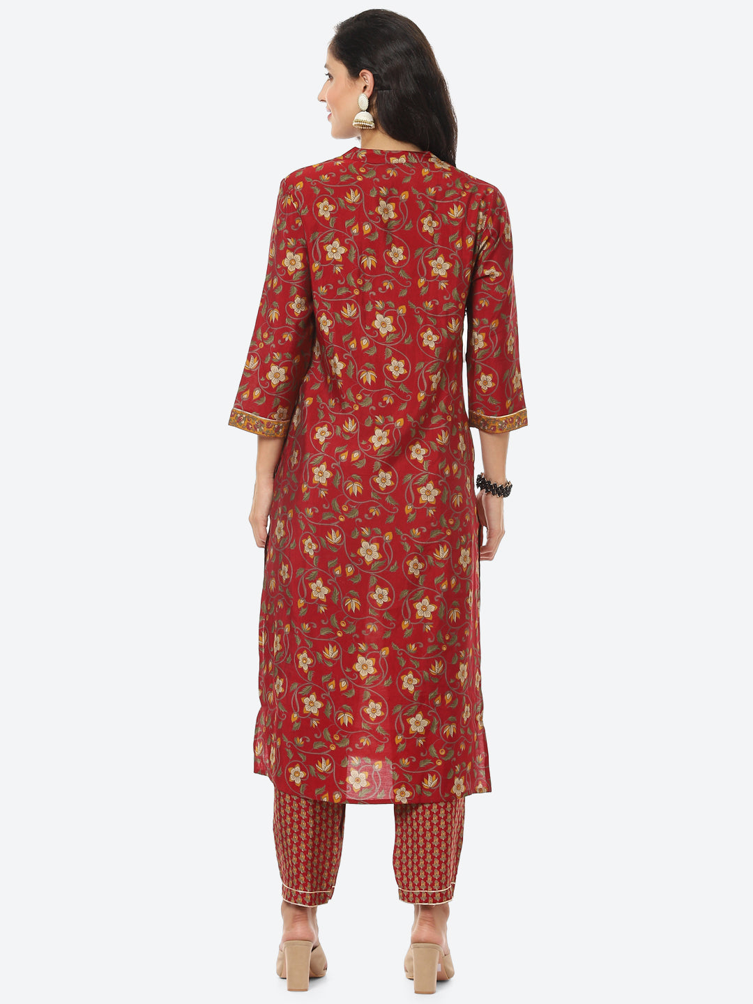 Floral Printed Muslin Kurti With Pant