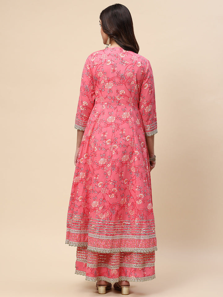 Printed Cotton Double Layer Anarkali Kurta