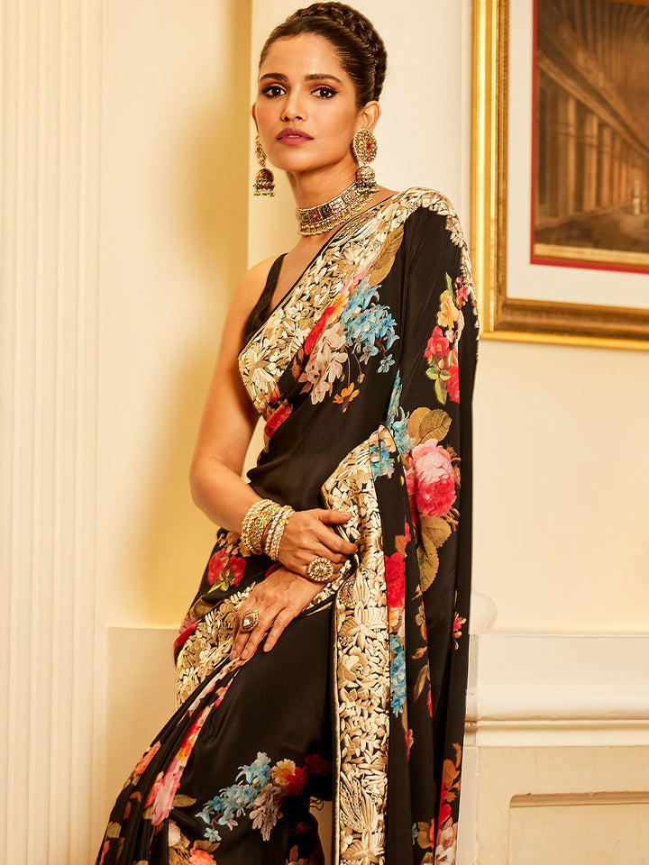 Crepe Embroidery Saree