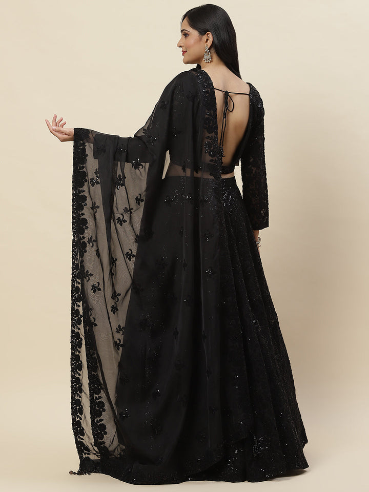 Sequence Work Georgette Choli With Lehenga &amp; Dupatta