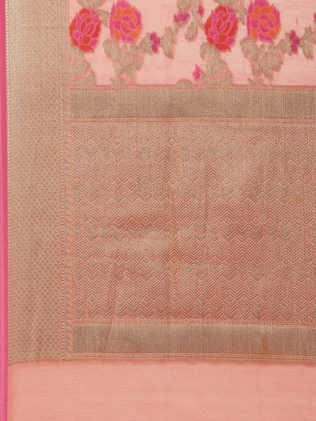 Floral Zari Jaal Cotton Woven Saree