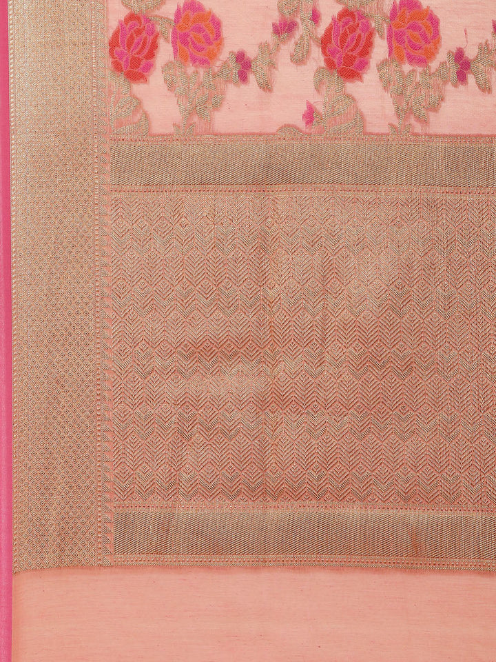 Floral Zari Jaal Cotton Woven Saree