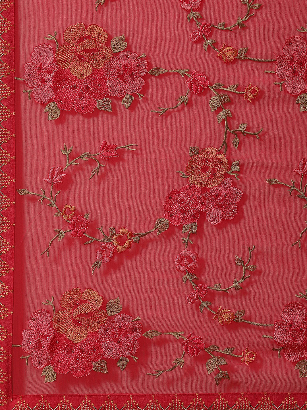 Resham Embroidered Chiffon Saree