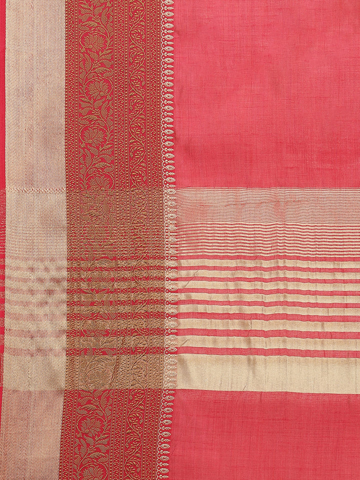 Plain Zari Border Handloom Woven Saree