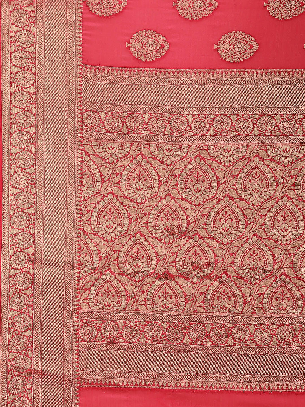 Zari Booti Chiffon Plain Saree