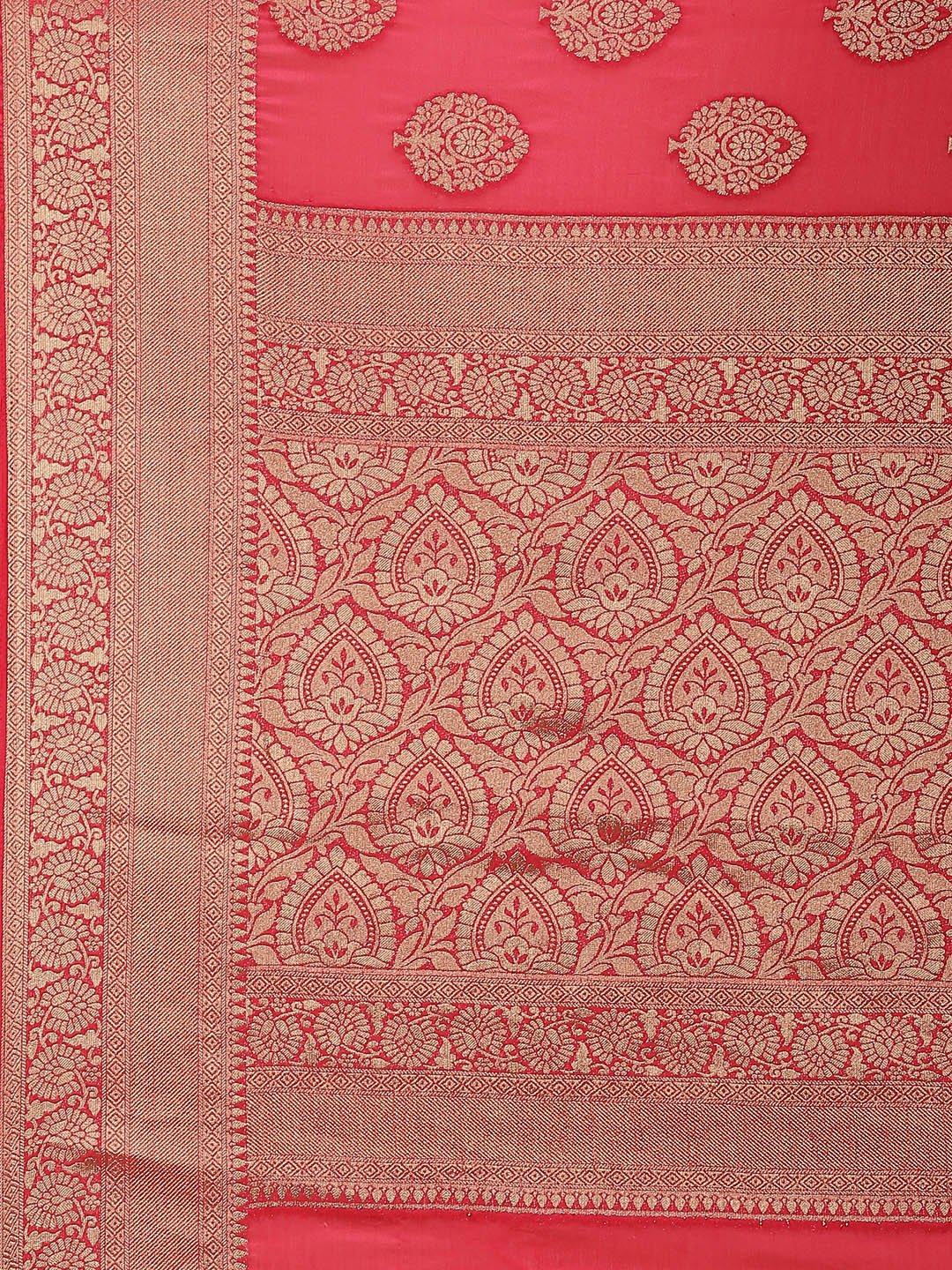Zari Booti Chiffon Plain Saree