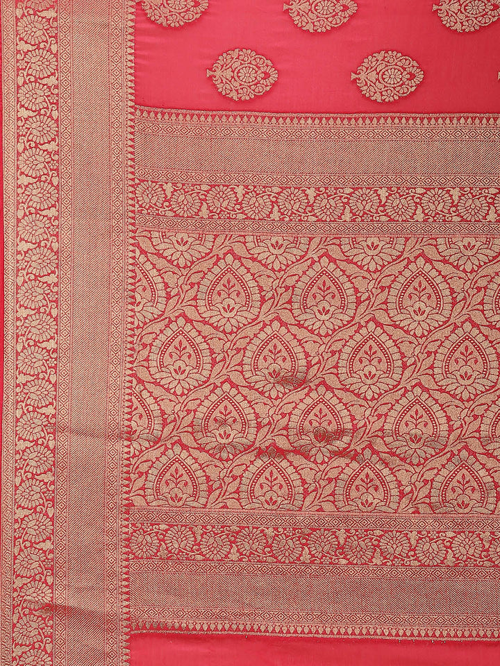 Zari Booti Chiffon Plain Saree