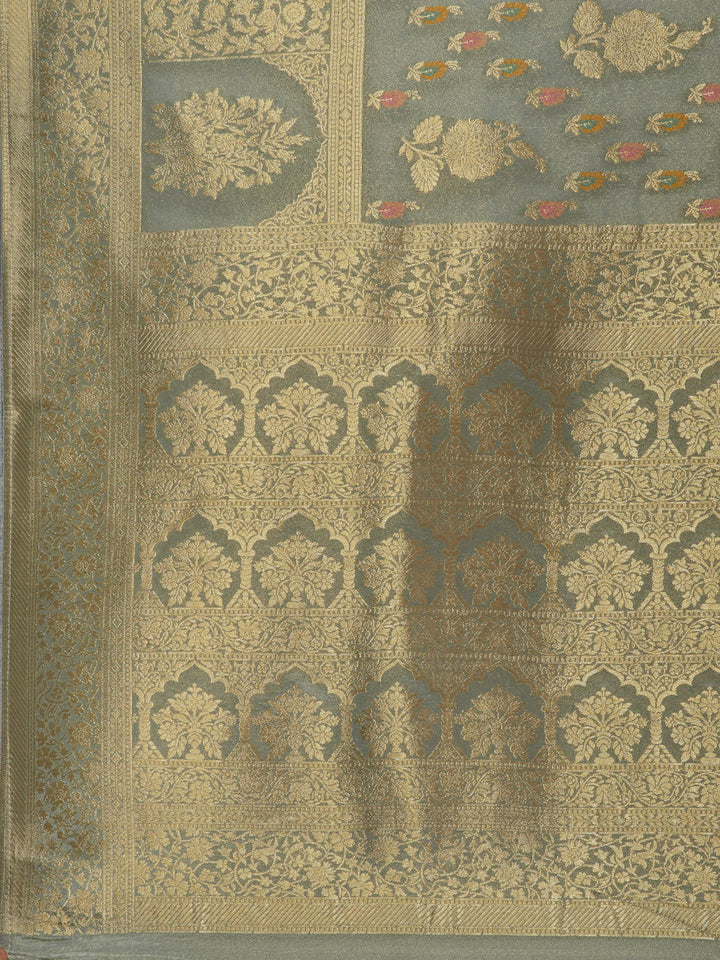 Zari Booti Organza Woven Saree