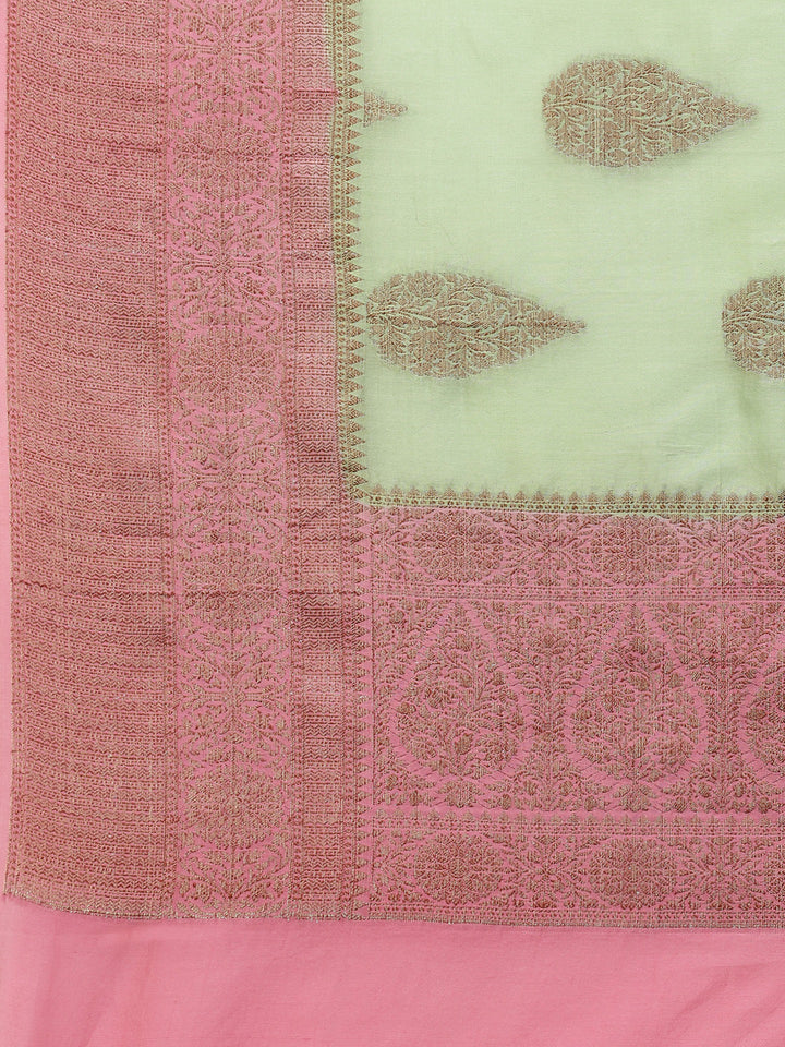 Zari Border Booti Cotton Woven Saree
