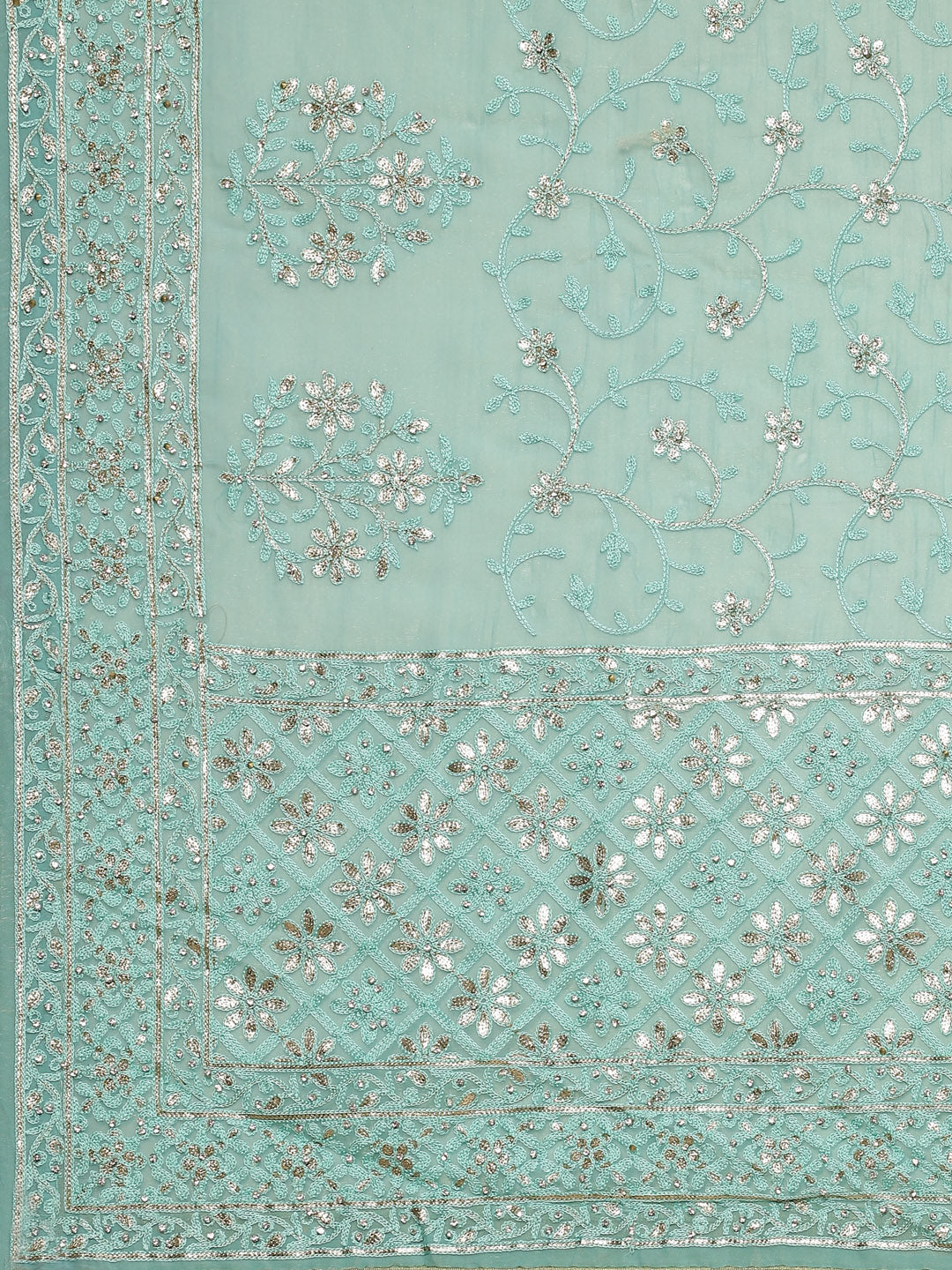 Resham Jaal Embroidered Organza Saree