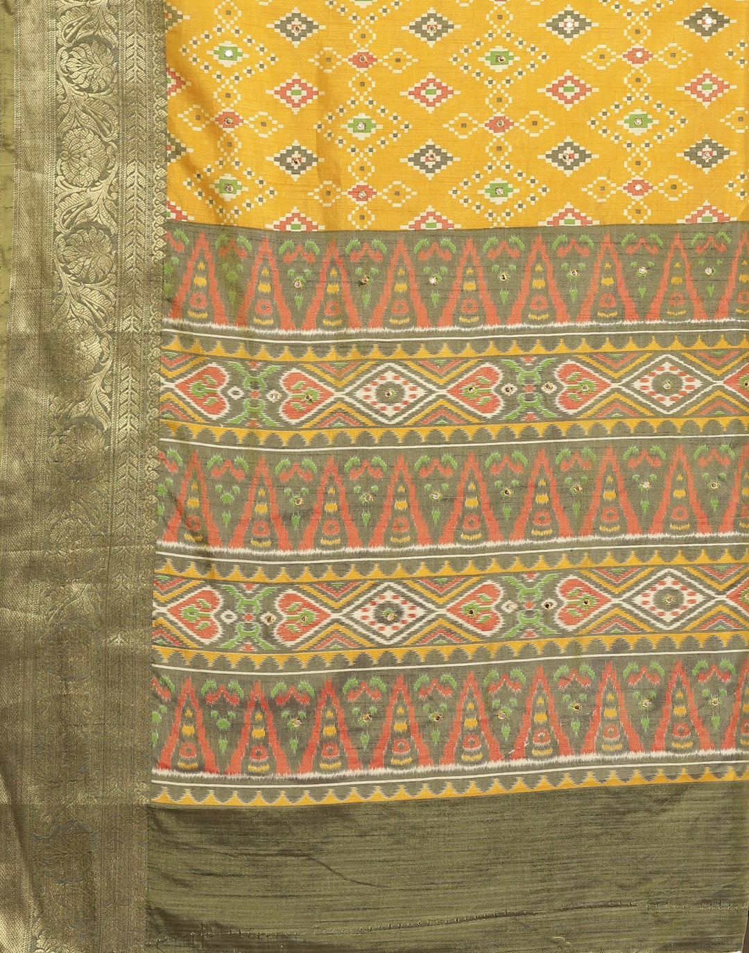 Printed Rajkot Patola Mirror Saree