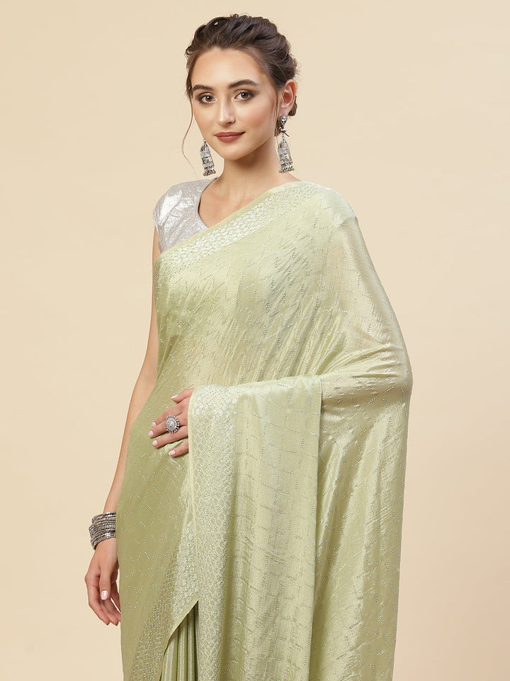 Stone Georgette Plain Saree