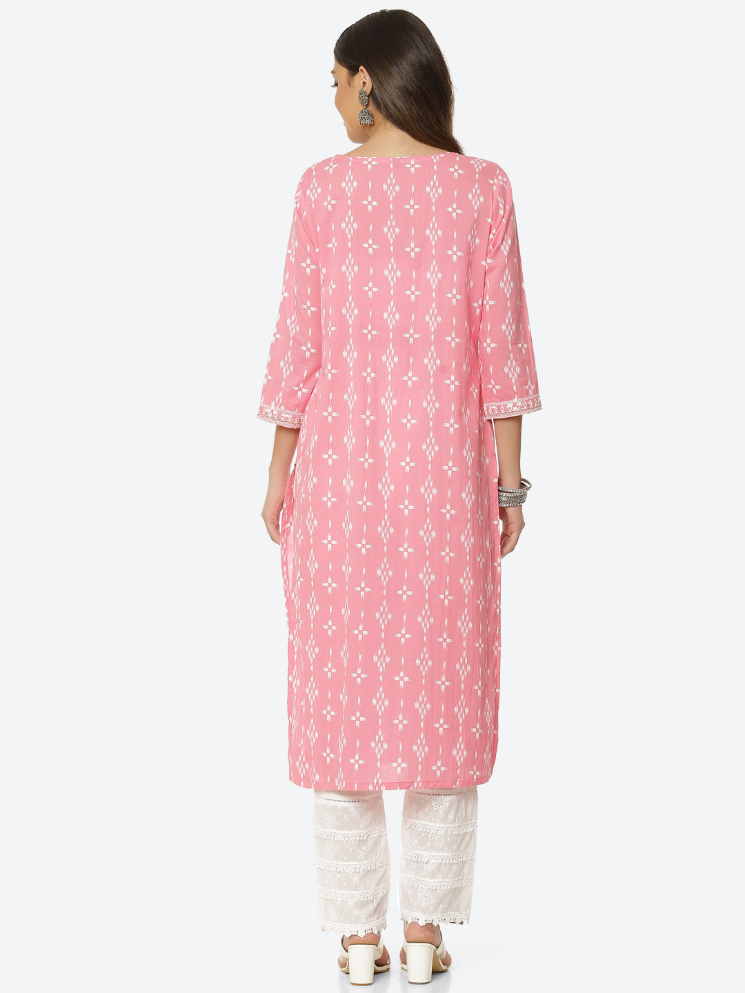 Sequin Work Printed Cotton Kurta