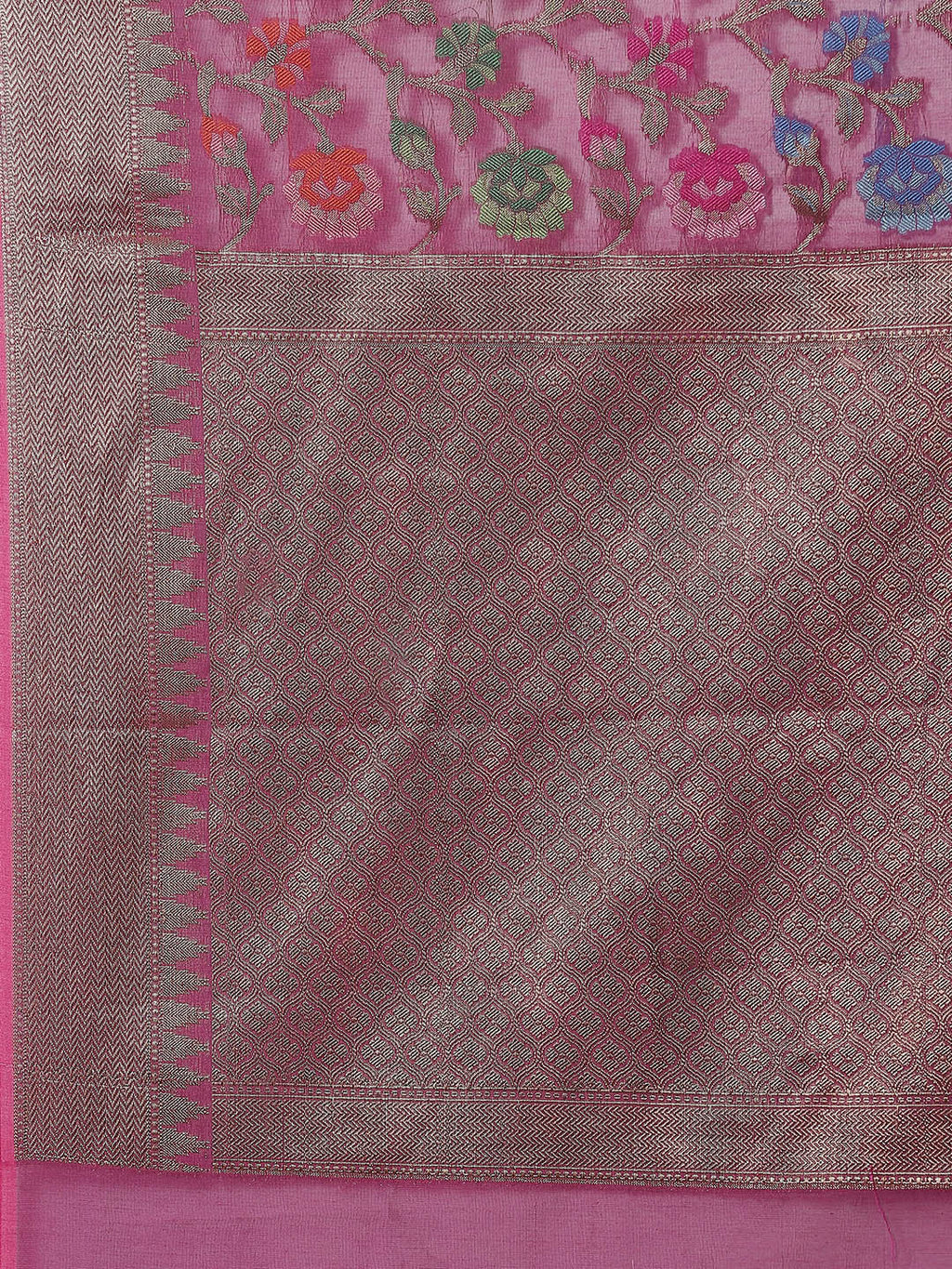 Floral Zari Jaal Cotton Woven Saree