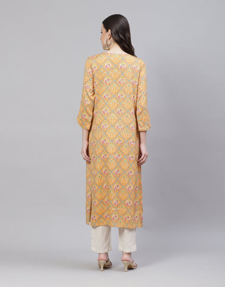 Printed Rayon Kurti With Pant