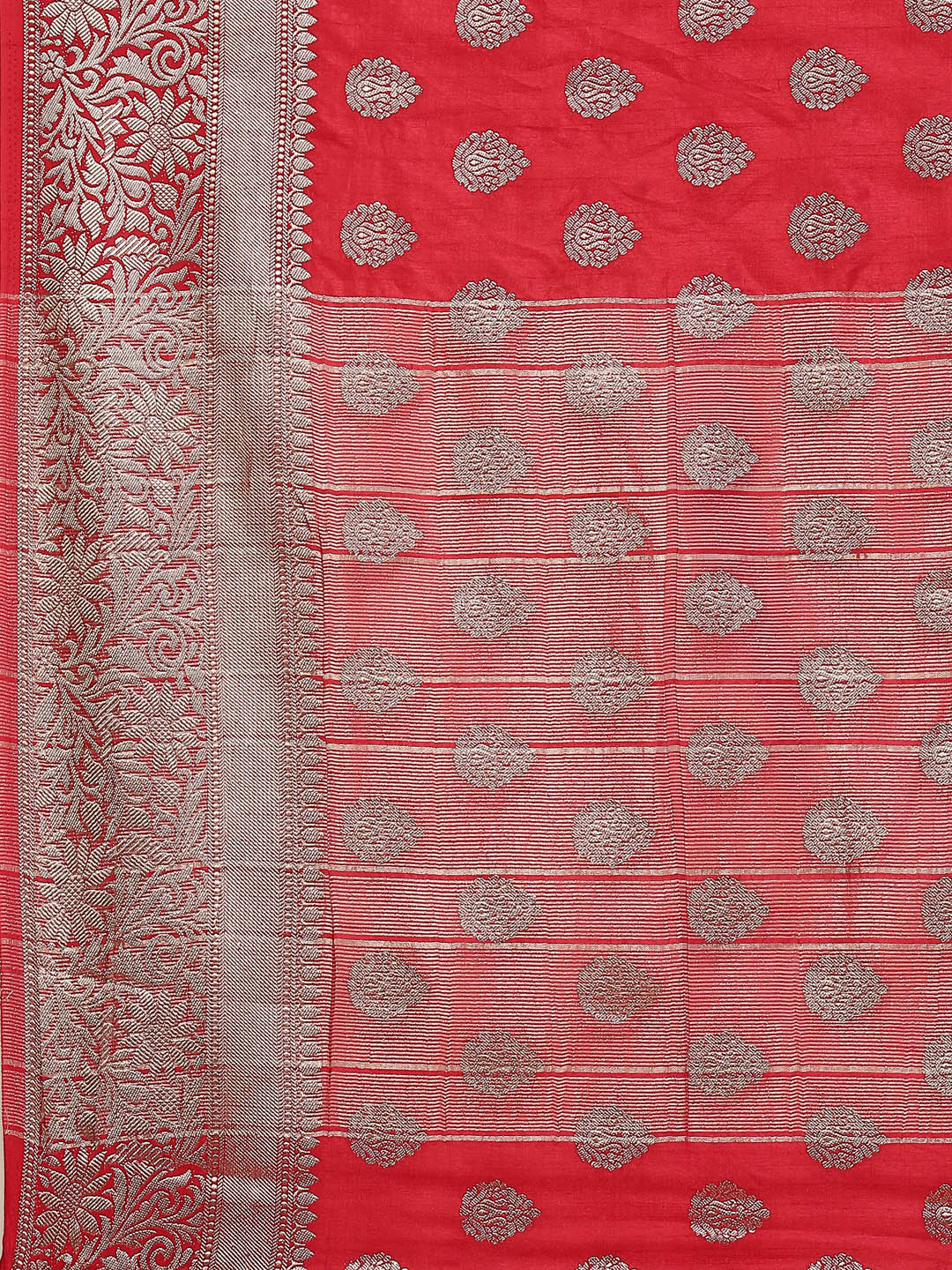 Zari Border Booti Handloom Woven Saree