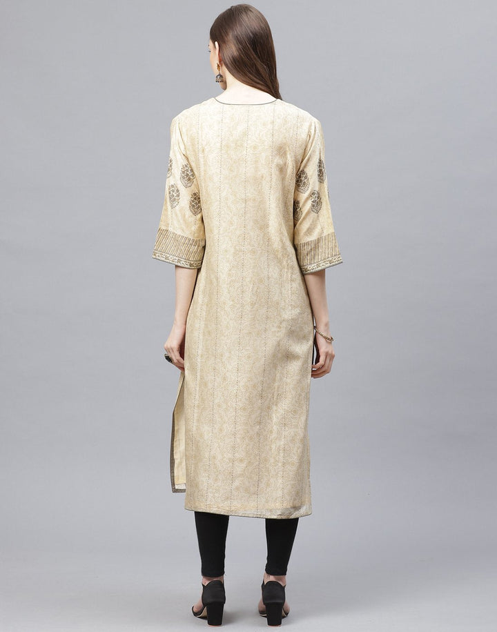 Beige Chanderi Kurta