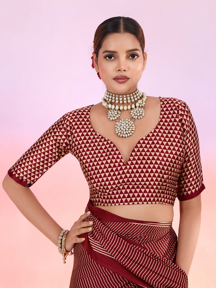 Printed Satin Saree
